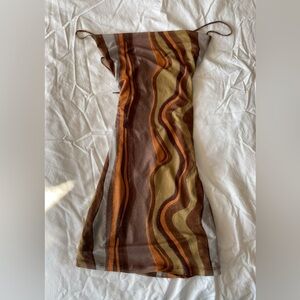 Motel Cowl Neck Swirl Mini Dress